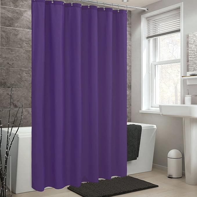ALYVIA SPRING Waterproof Fabric Shower Curtain or Liner Royal Purple - Image 6