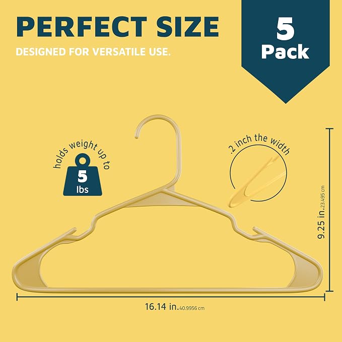 Lifemaster Plastic Clothes Hangers – Heavy Duty Hanger Set, - Image 2
