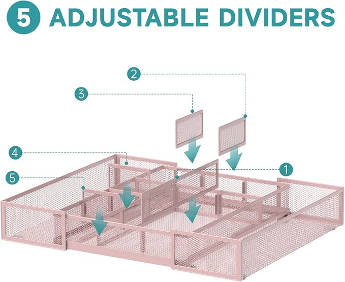 Expandable Desk Drawer Organizer, 10 Adjustable Compartments, expands from 8.74 - Image 4