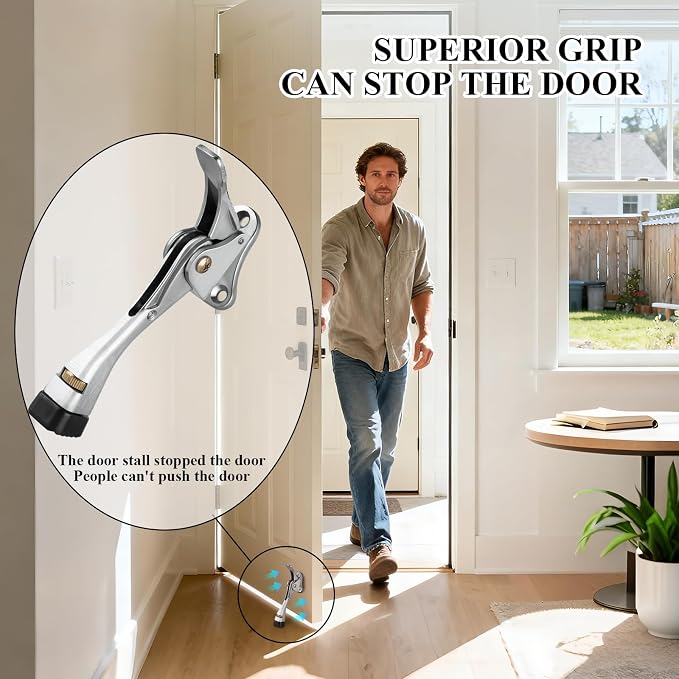 GroTheory 3 Pack Door Stoppers, 4 inch Kickdown Door Stops | Heavy Duty Door - Image 2