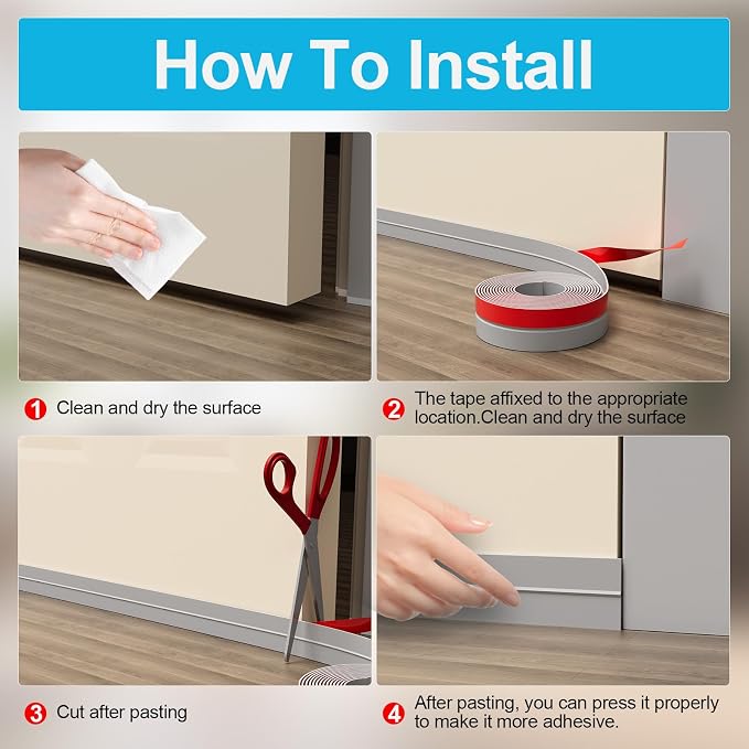 Heavy-Duty 2Inch x 36FT Door Weather Stripping, Extra Thick 2mm Door Draft - Image 5