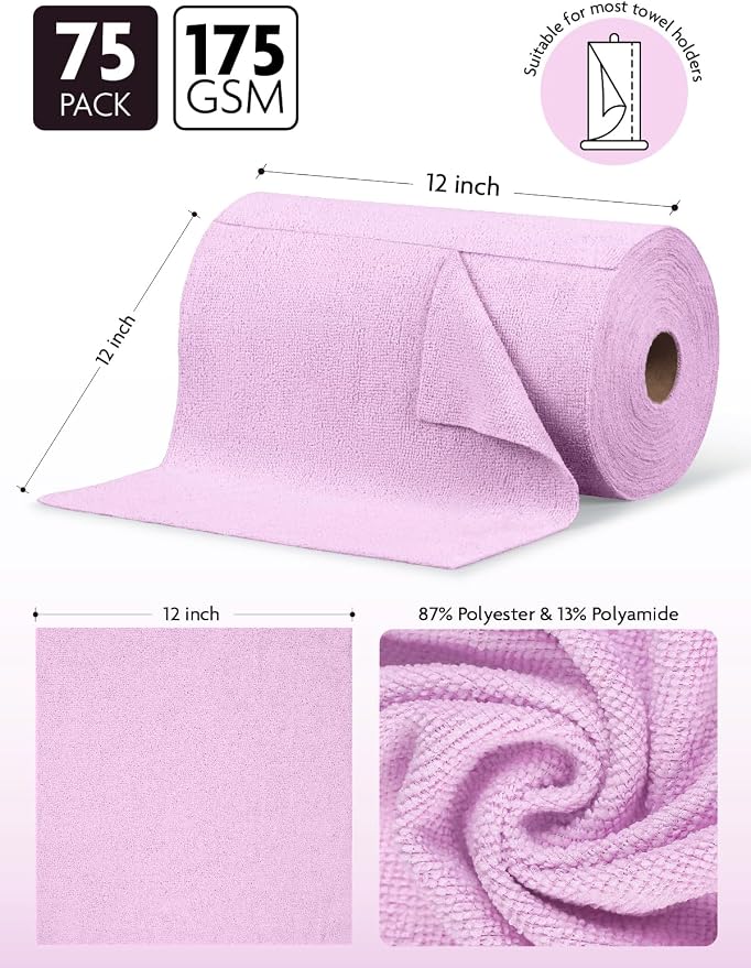 Fantasticlean Microfiber Cleaning Cloth Roll-75 Sheets, Tear-away Microfiber - Image 6