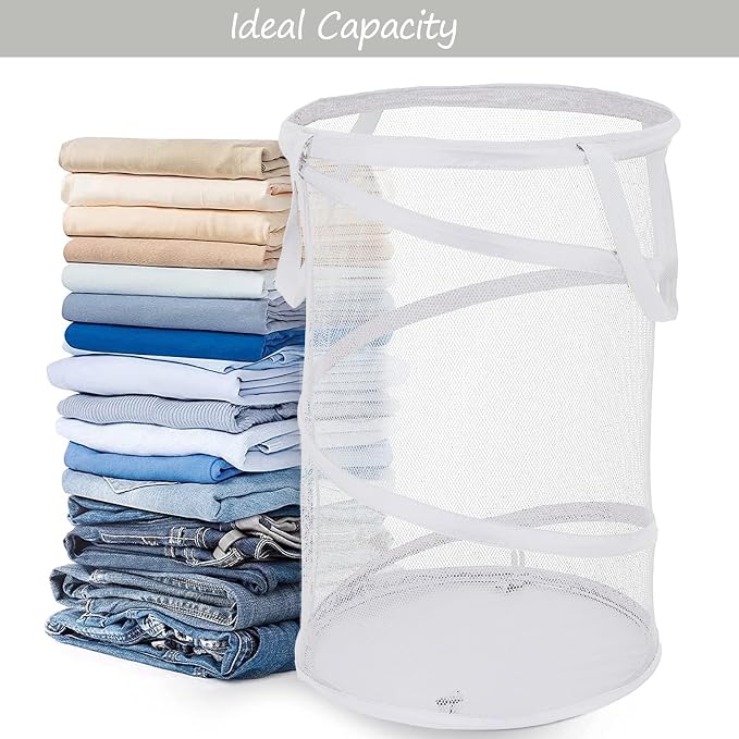 BATTOO Collapsible Laundry Basket Foldable Mesh Pop Up Hamper - Image 4