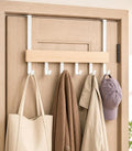 Peasulin Wood & Metal Over the Door Hooks, 11IN Over the Door Hook Rack | 6 by Peasulin