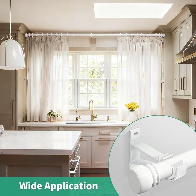 KOLAKO Curtain Rod Bracket, Heavy Duty Holders, 12 Pack White Hooks Hangers - Image 9