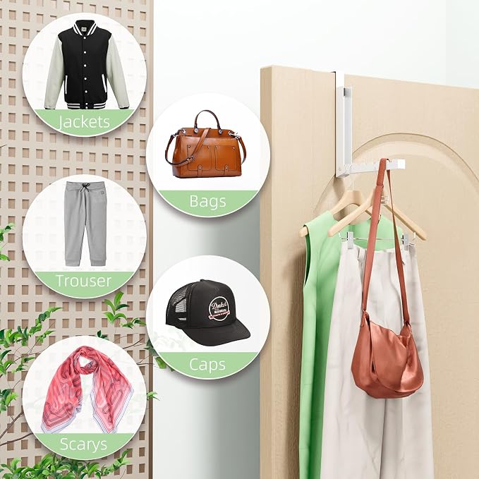 BAKON Over The Door Hanger Folding Clothes Drying Rack, Folding Hanging Coat - Image 3