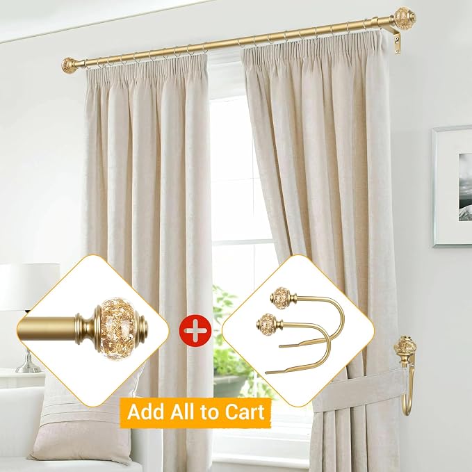 USFOOK Gold Curtain Holdbacks, Decorative Drapery Tiebacks, 2 Pack/1 Pair | - Image 3