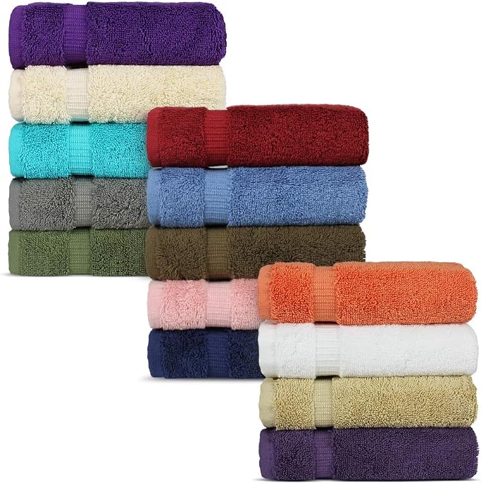 Chakir Turkish Linens 100% Cotton 12-Pack Washcloths 13x13, Oeko-Tex Certified - Image 2