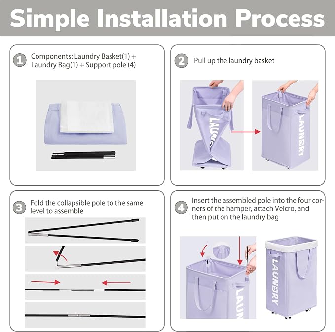 Goodpcik 75L Rolling Laundry Hamper - Image 2
