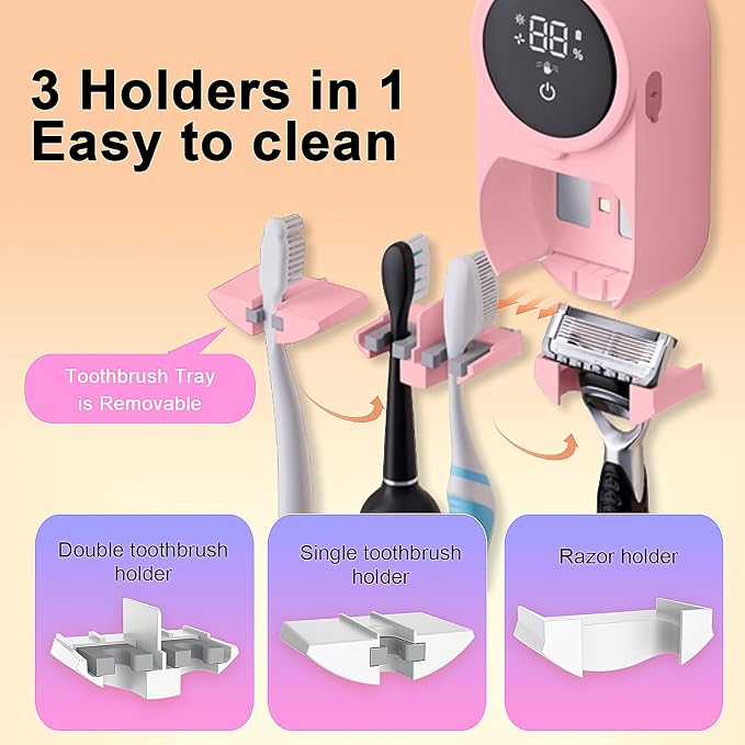 Toothbrush Holder and Cleaner Razor Holder/Dryer Light Cleaning and Air Drying - Image 5