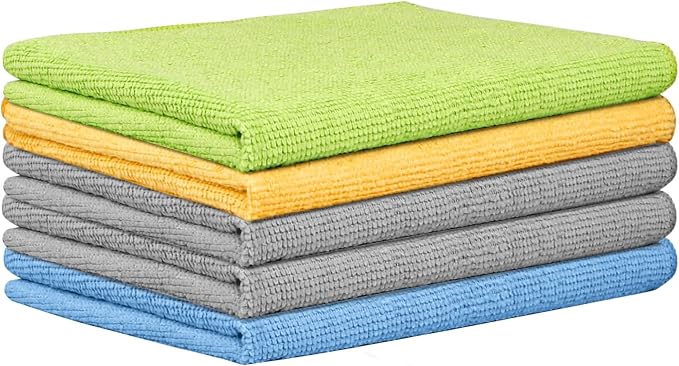 AIDEA Microfiber Cleaning Cloth 5 Pack, Microfiber Towels by AIDEAHOME