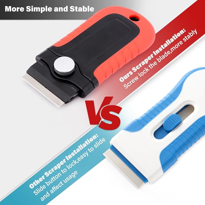 Razor Blade Scraper Tool, Glass Stovetop Paint Scraper | 10PCS Stainless Steel - Image 4