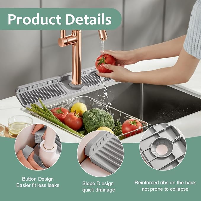24 Inch Upgraded Draining Mat Folding Faucet Mat - Image 3