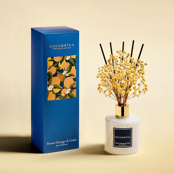 Reed Diffuser - Sweet Orange & Cedar 6.7 Fl.oz Reed Diffuser Set - Image 2