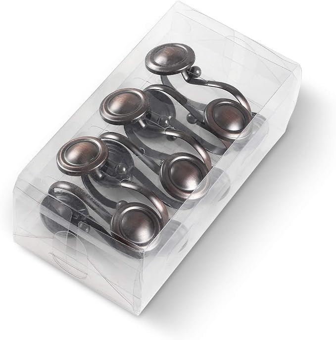 CHICTIE Bronze Shower Curtain Hooks Rings, Oil Rubbed Decorative Shower Curtain - Image 7