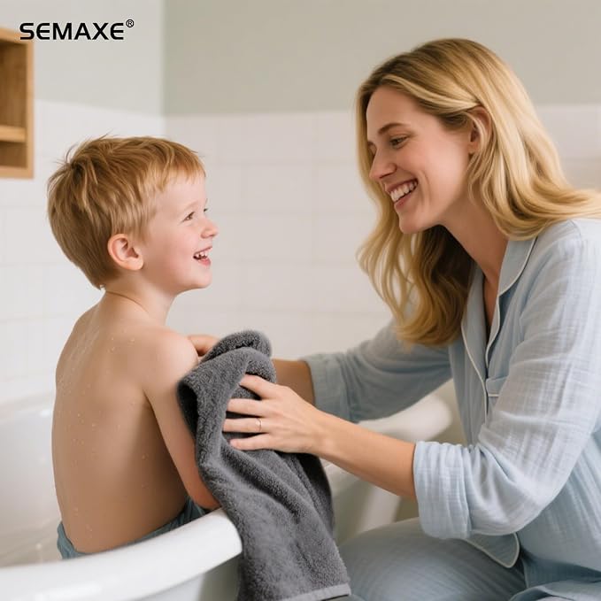 SEMAXE 6-Pack Gray Cotton Hand Towels - Image 8