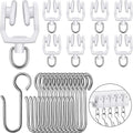 Jetec 180 Pcs Curtain Track Hooks Rollers Ceiling Mount S Hooks, Straight by Jetec
