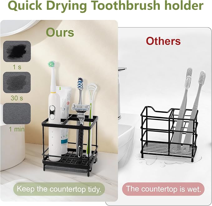 Electric Toothbrush Holders for Bathrooms Toothpaste Organizer, Removable - Image 3