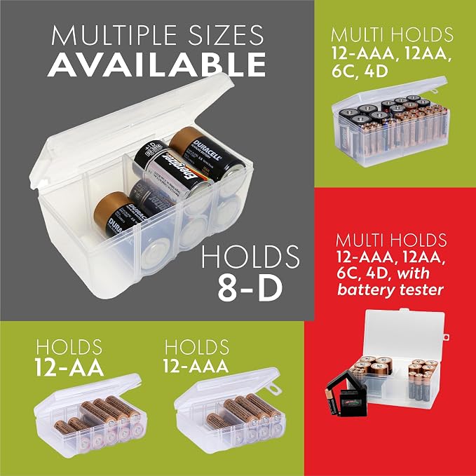 Dial Industries Battery Storage Organizer Case, Holds 8D | Keeps loose - Image 3