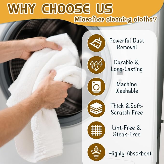 4 Pcs Extra Large Microfiber Cleaning Cloth, Lint and Streak Free - Image 3