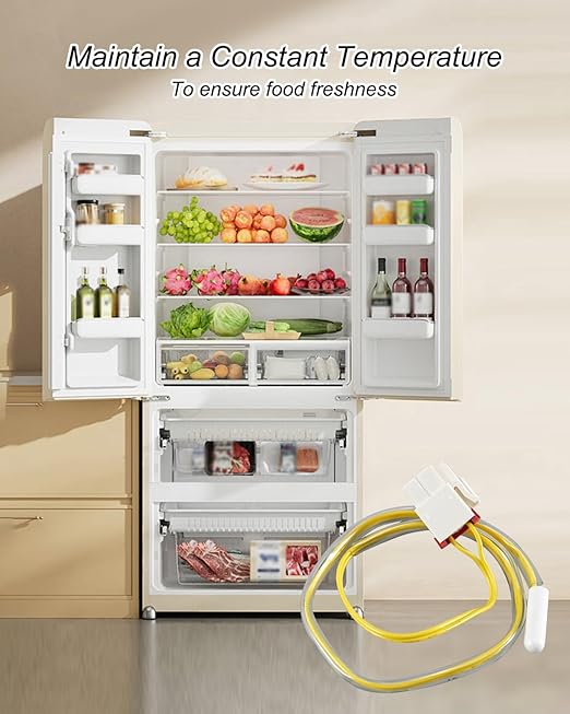 Refrigerator Thermometer Fit for Samsung S25H5111SR RF4287HARS RS261MDBP RF260BEAESR, Refrigerator Temperature Sensor Replace DA32-00024W