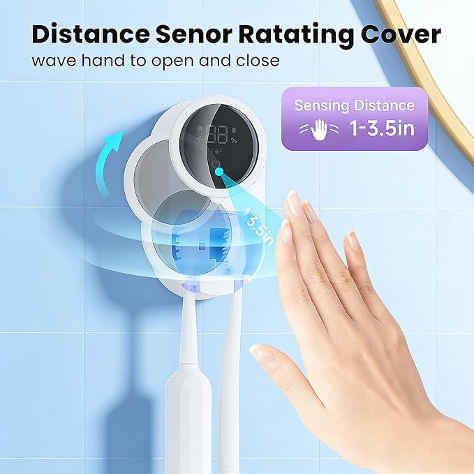 Toothbrush Holder and Cleaner Razor Holder/Dryer Light Cleaning and Air Drying - Image 2