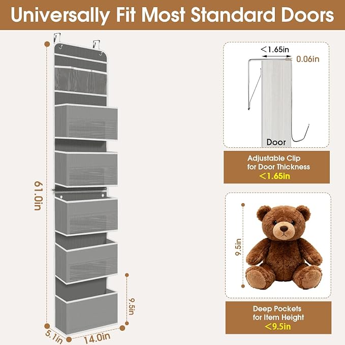 Over The Door Organizer Storage behind Door Hanging Organizer - Image 2