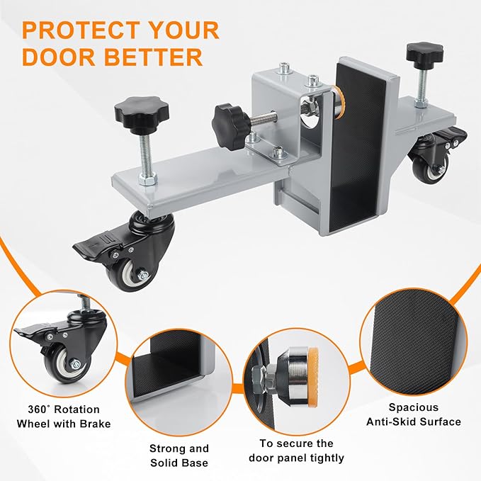 2PCS Door Installation Tool Kit,Heavy Duty Door Lifter Dolly for 1-3/8" to 2-1/2" Pre-Hung, Slab, Front Doors,Steel Door Dolly Installation Tools for Commercial & Residential Use