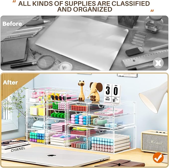 4-Pack Acrylic 16-Drawer Storage & Makeup Organizer - Image 5