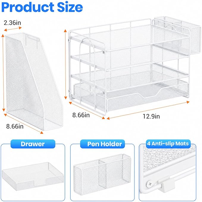 Desk Organizers and Accessories, 4-Tier Desktop File Organizer - Image 4