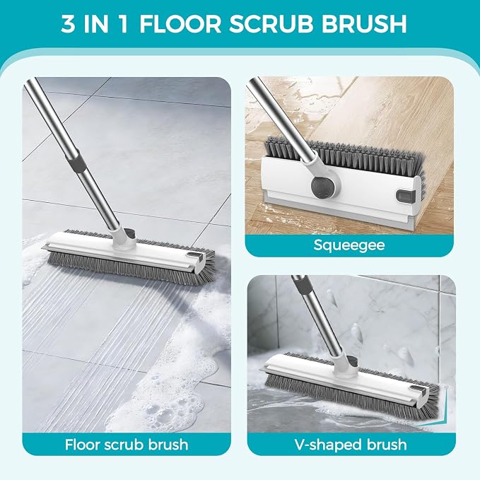 SetSail Floor Scrub Brush with 54in Adjustable Long Handle, Heavy Duty Floor - Image 3