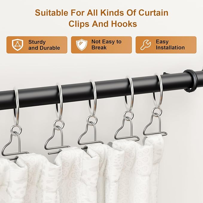 40 Pack Silver Metal Curtain Rings - Image 6