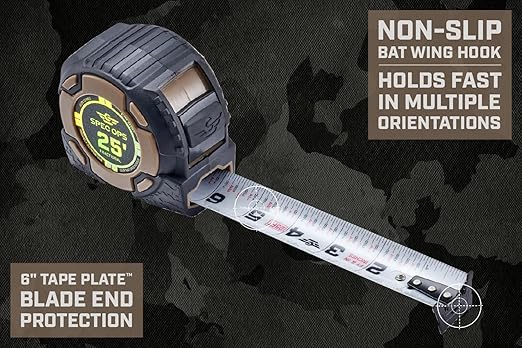Spec Ops Elite Heavy Duty Tape Measure, 25 Ft Fractional - Image 5