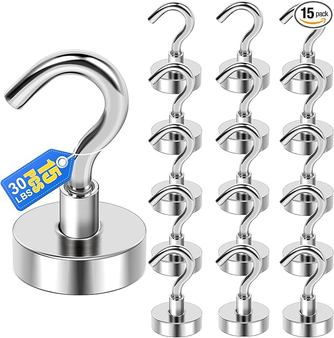 LOVIMAG Magnetic Hooks for Cruise Essentials 2026 Cabins Door 15 Pack-30LBS by LOVIMAG