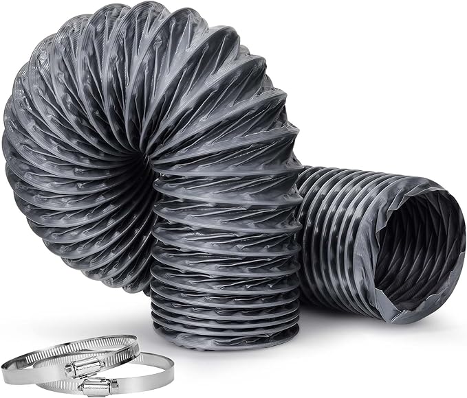 Dryer Vent Hose, 4 Inch X 6FT Flexible Nylon Ducting – Wear-Resistant & Tear-Proof Venting Hose, Upgraded Fire-Resistant Hose for HVAC, Greenhouse(Length 6.5FT)