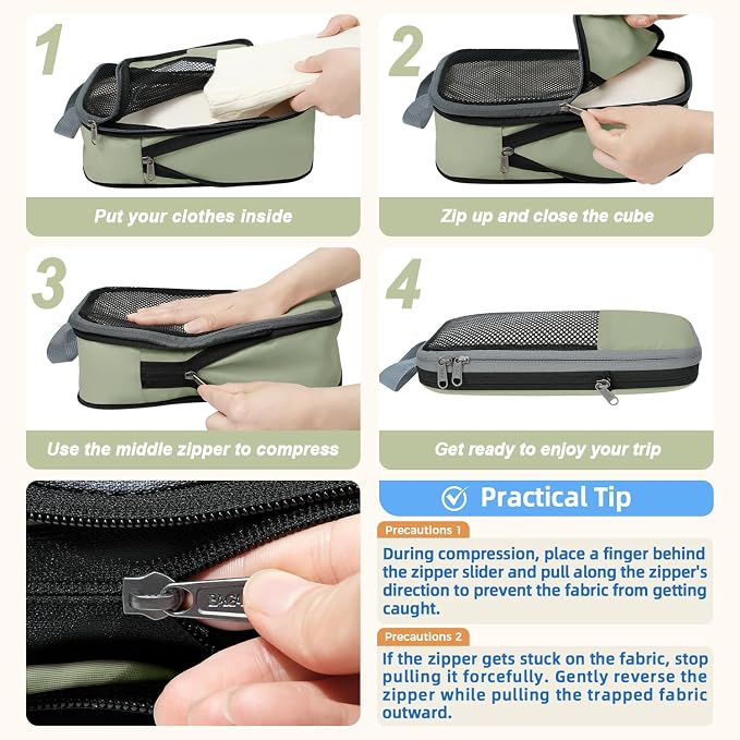 BAGAIL 4 Set/6 Set/8 Set Compression Packing Cubes Travel Accessories - Image 4