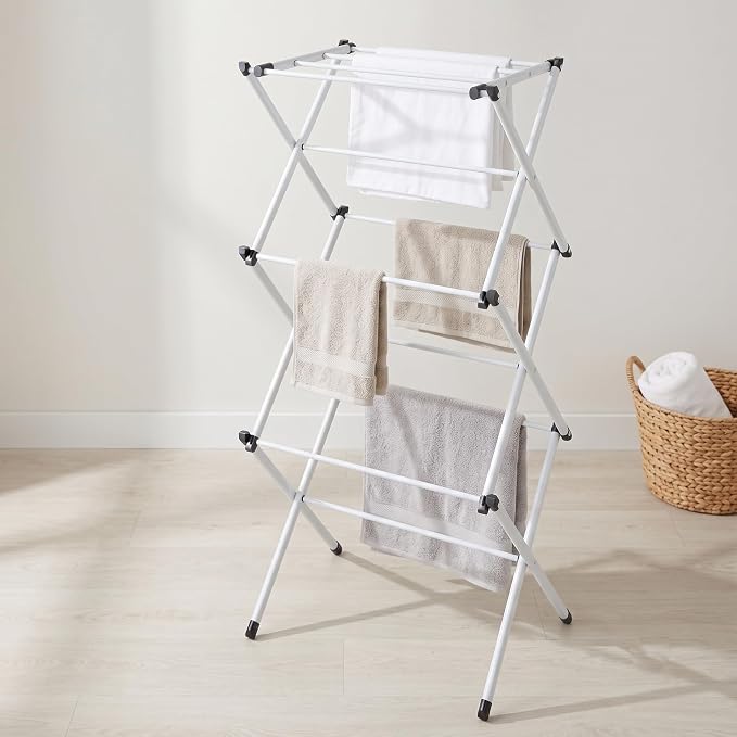 Honey-Can-Do 3-Tier Compact Clothes Drying Rack, 16 ft, No Assembly - Image 2
