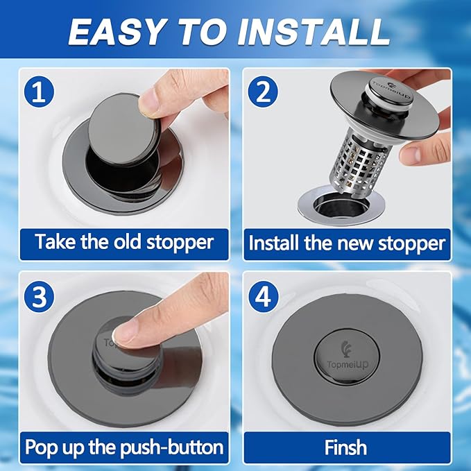 Bathroom Sink Drain Strainer, Pop-up Sink Drain Strainer - Image 8
