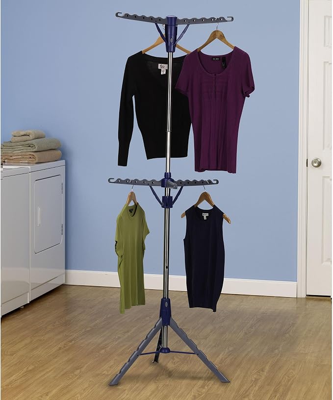 Household Essentials 5012-1 Portable 2-Tier Clothes Drying Rack Tri-pod | Dry - Image 7