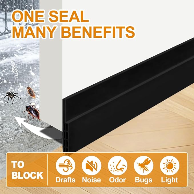 Door Draft Stopper for Bottom of Door, Blocks Draft, Save Energy | Strong - Image 4