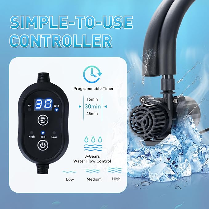 Cold Therapy Machine with Programmable Timer, Portable Ice Machine for Knee After Surgery, Cryotherapy Pain Relief with Compression Pad