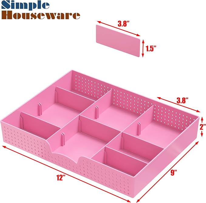 Simple Houseware Drawer Organizer Tray, 9 Adjustable Compartments, and Craft - Image 7