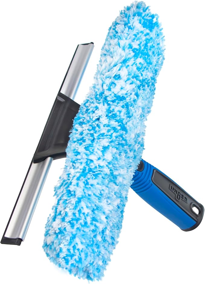 Unger Professional Connect and Clean 2-in-1 Squeegee and Scrubber, 10” Window by Unger