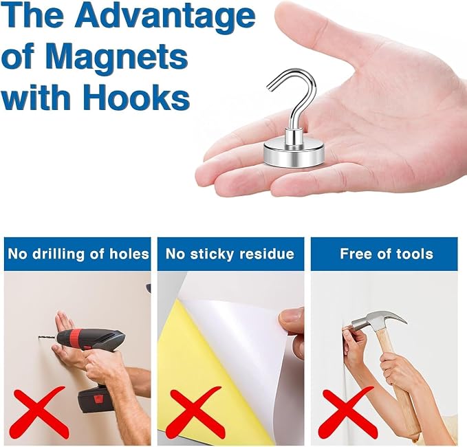 LOVIMAG Magnetic Hooks for Cruise Essentials 2026 Cabins Door 60 Pack-30LBS - Image 2