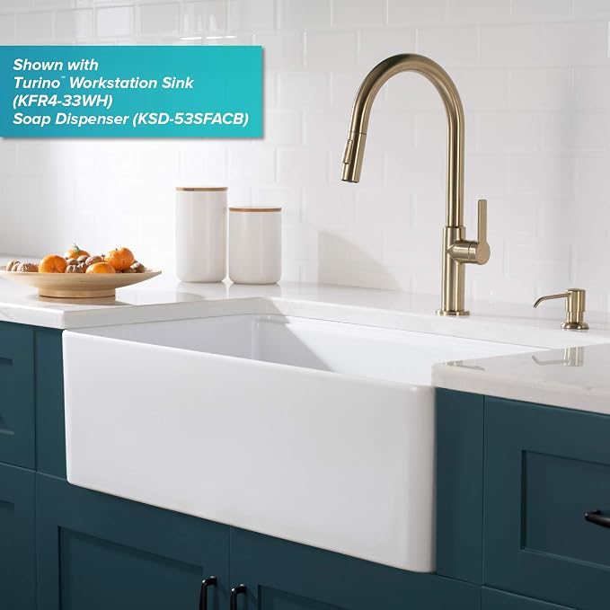 KRAUS Champagne Bronze Pull Down Kitchen Faucet KPF-2820SFACB | 360-degree - Image 13