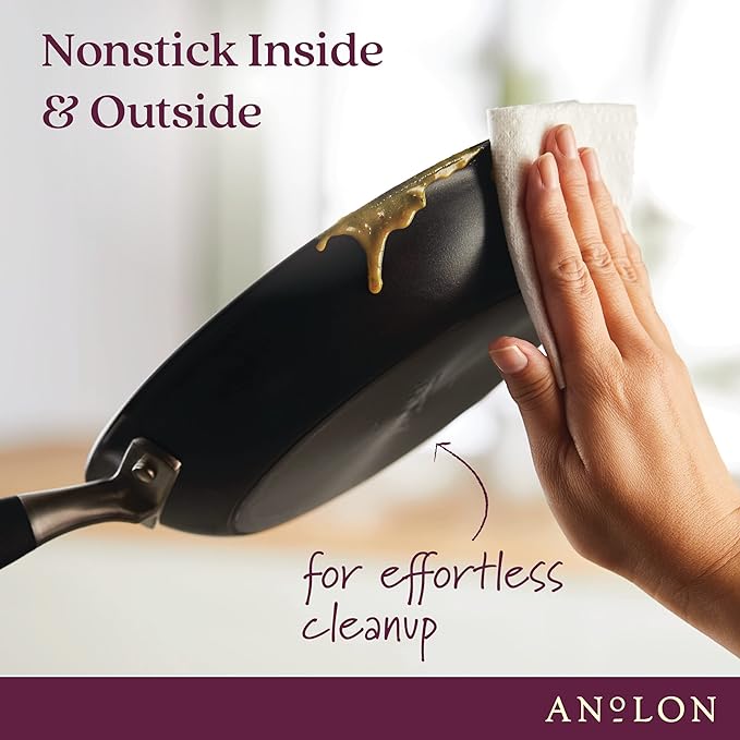Anolon Advanced Home Hard-Anodized Nonstick Wide Stock Pot/Stockpot (7.5-Quart, Onyx)