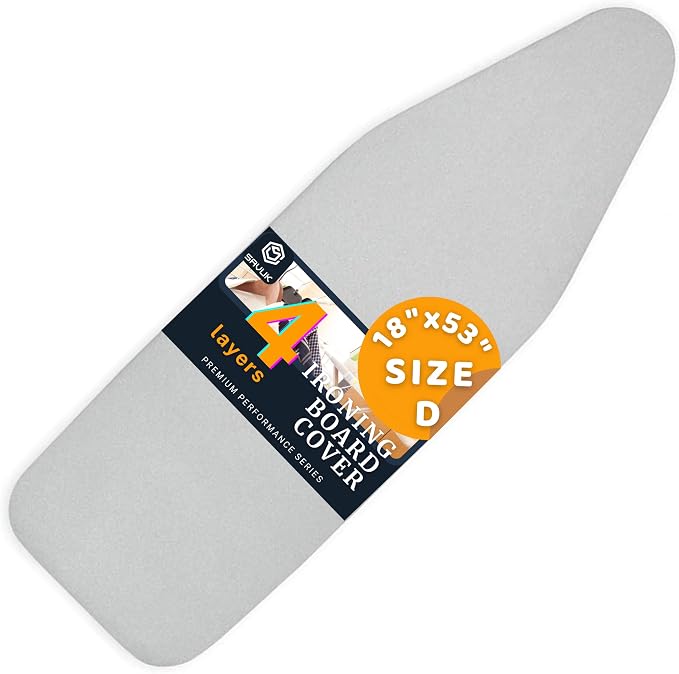 SAVUK Ironing Board Cover and Pad Standard Size Silicone Coated 4 Layers by SAVUK