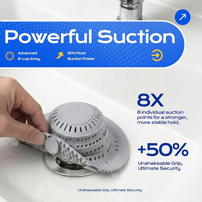 VLM 2 Pack Shower Hair Drain Catcher, Collapsible Silicone Hair Catcher Shower - Image 4