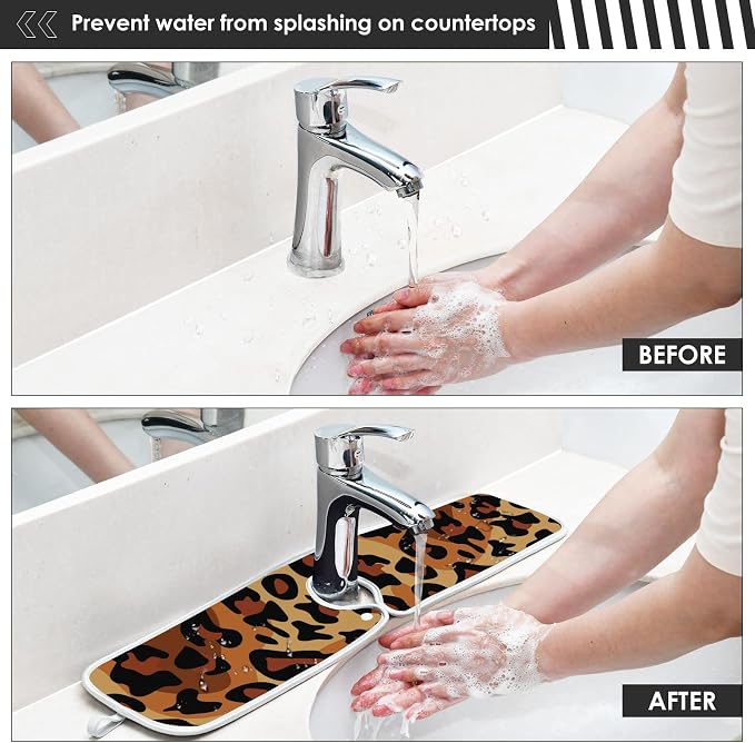 Sink Mat for Faucet Sink Splash Guard Faucet Handle Drip Catcher for Kitchen - Image 6