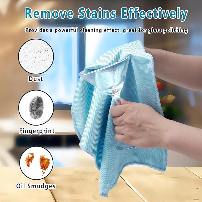 6 Pcs Glass Cleaning Cloth for Window Eyeglass Mirrors Stainless Steel - Image 3